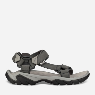 Teva Terra Fi 5 Universal Leather Men's Dark Grey Sandals CA48709 Canada Sale